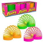 Slinky The Original Walking Spring Toy, Plastic Slinky 3-Pack, Multi-Color Neon Spring Toys, Kids Toys for Ages 5 Up, Gifts and Presents