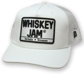 Whiskey Jam WJ Tractor Adjustable Snapback Trucker Hats (US, Alpha, One Size, White/Black)