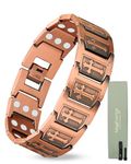 MagEnergy Copper Bracelet for Men, Cross Copper Magnetic Bracelet with Ultra Strength Magnets, Adjustable Jewelry Gift for Him(Sizing Tool)