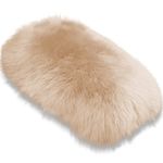 Andalus Brands Pure Australian Sheepskin Fluffy Car Center Console Cover, Luxurious Non-Shedding Furry Arm Rest Cover for Car, Versatile for All Seasons, Camel Brown - (11.47" X 6.3")