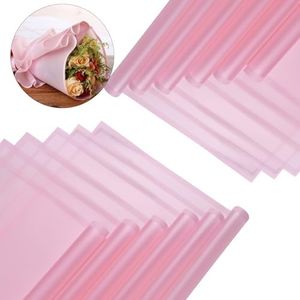 VOWOVOSDAY 20 Pcs Flower Wrapping Paper,Valentine's Day Flower Bouquet Wrapping Paper Florist Bouquet Supplies DIY Craft Gift Packing 23x23Inch(4-Pink)