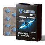 V-Force MAX Blue Pills for Men Extra Strong 100mg - Amplified Enhanced Strength & Firmness - Stronger & Harder Performance for Prolonged Results Food Supplement Tablets UK (30 Count (Pack of 1))