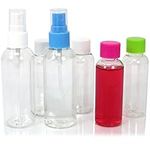 com-four® 6 x Plastic Travel Bottle