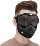 Sixfire Goggle Mask Anti Scratch UV Protective Open Face & Eyewear Windproof Dirt Shield Adjustable Strap Soft Foam Padded Detachable for Cycling Bike Off Road Racing Riding Unisex (Black)