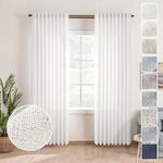 MEETBILY Curtains Panels for Back Tab Semi Sheer, Linen Textured Drapes Rod Pocket, Flax Curtains for Farmhouse/Bedroom/Living Room/Window (2-Pack, 50 x 84 inch, Ivory)