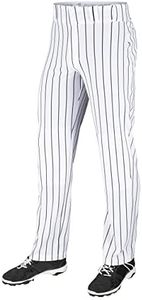 CHAMPRO Men's Triple Crown OB Open-Bottom Loose-Fit Baseball Pant with Knit-in Pinstripes