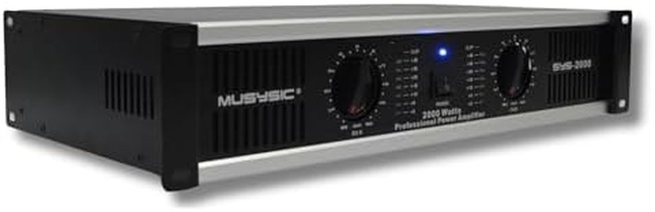 MUSYSIC 2 Channel Power Amplifier Distortion Free and Clear Sound - Professional 2U Chassis Rack Mount Amplifiers for DJs/Experts/Events w/ATR Technology/XLR and 1/4 Inch Inputs - 2000Watts