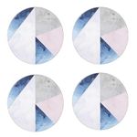 Creative Tops ‘Geometric Palette’ Printed Round Cork-Backed Drinks Coasters, 12 cm - Blue / Grey (Set of 4)