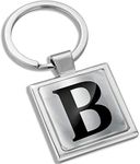 Biomar Labs 3D Metal A-Z Alphabet Personalized Name Initials Keyring Key Ring Chain Stainless Steel Gift Box Men Women Keychain Bag Accessories Jewelry Handbag Silver Letter B KK 132, Silver, Medium