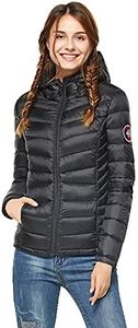 Extreme Pop Womens Pure Goose Down Hooded Jacket for Winter Spring 6 Colours (M, Black)