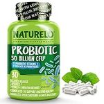 NATURELO Probiotic Supplement - 50 Billion CFU - 11 Strains - One Daily - Helps Support Digestive & Immune Health - Delayed Release - No Refrigeration Needed - 30 Vegan Capsules