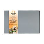 Neater Pet Brands Neater Mat - Waterproof Silicone Pet Bowls Mat - Protect Floors from Food & Water (19" x 12" Silicone, Gunmetal Grey)