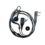 SHON Walkie Talkie Earpiece with Mic - 2PIN One-Ear Headset,Sponge Ear Cushion,Compatible with Kenwood,BAOFENG and Retevis Two-Way Radios,Ideal for Police,Law Enforcement（1set）