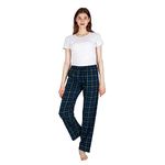 JTPW Women's 100% Cotton Flannel Sleep Pajama Pants with Pockets, Black Green Plaid, Size: S