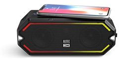 Altec Lansing HydraBlast Wireless Portable Bluetooth Speaker, IP67 Waterproof for Parties, USB C Rechargeable Outdoor Speakers with Built in Phone Charger and LED Lights, 20 Hour Playtime (Black)