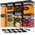 Chef's Path Airtight Food Storage Containers Set for Kitchen & Pantry Organization - 7 Piece Additional Volume Bundle - BPA Free Plastic Dry Food Storage Containers with Easy Lock Lids