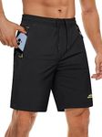 MAGCOMSEN Hiking Shorts Men Quick Dry Shorts for Men Cycling Shorts Camping Shorts Breathable Running Shorts for Men Black