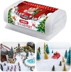 HESTYA Christmas Snow Blanket Roll Glitter Snow Blanket Fake Snow Blanket for Christmas Village Artificial Snow Carpet Snow Blanket Fluffy Fake Snow for Xmas Decoration (2 Pack,1.3 x 4.9 ft)