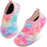 L-RUN Kids Barefoot Shoes Water Shoes Boys Quick Dry Aqua Socks Toddler Swim Shoes Blue Colorful 11.5-12.5 Little Kid=EU30-31