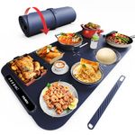 Food Warming Mat, iTRUSOU 27.6x16'' Electric Warming Tray with 7 Temp-Settings, 1-99h Flexible Timer, Switchable °F/°C, Rollable Food Warmer Keep Food Warm at Buffet, Party, Sabbath, Daily Use