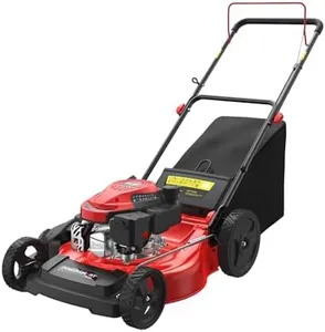 PowerSmart Gas Lawn Mower 21-Inch 144 cc OHV Engine 3-in-1 Push Mower with Bagging