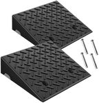 KROAK Rubber Curb Ramps 6 Inch 2 Pack, Heavy-Duty 8818LBS/4 Ton Capacity, Extra-Wide 18.8" W x 6" H, Non-Slip Driveway Ramps for Wheelchairs, Pets, Cars, Motorcycles, Lawn Mowers & Trailers