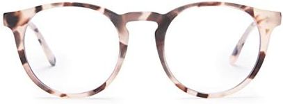 DIFF Sawyer Designer Round Computer Blue Light Blocking Glasses for Men and Women, Cream Tortoise