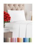 CGK Unlimited Cotton Twin Size BedSheet Set-3 Piece Set-Hotel Luxury Bed Sheets-Extra Soft-Deep Pockets-Easy Fit-Breathable&Cooling Sheets-Wrinkle Free-Comfy-White Bed Sheets-Twins Sheets-3 Pc