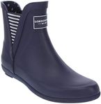 LONDON FOG Women's Piccadilly Rain Boot, Navy, 8 US