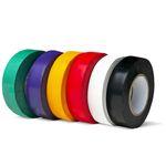 Electrical Tape 3/4" x 66 Feet PVC Electric UL Listed, Flame Retardant, Waterproof, Strong Adhesive PVC Insulation Electrical Tape - 6 Rolls per Pack Multicolor