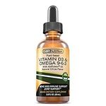 SBR Nutrition Plant-Based Vitamin D3 and Omega 3-6-9 Liquid Dietary Supplement with Ahiflower Oil, Bone, Immune, Inflammation Support, Natural Orange Citrus Flavor, 2oz (60mL), 30 Servings