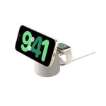 Belkin 2-in-1 Wireless MagSafe 15W Fast Charging Dock | Compatible with iPhone 16, 15, 14, 13, and 12 Series, AirPods, and Other MagSafe Enabled Devices | Sand,Beige