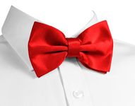 trilece Bow Ties for Men - Men's Solid Pretied Bowties for Formal Wear - Adjustable Bow Tie - Bow ties for Woman, Red, Standard