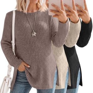 Sweetyweee 3 Pack Women's Maternity Tunic Shirt, 3-Color, Large
