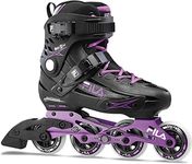 FILA Madame Houdini Ladies' Inline Skates - High Performance Training and Fitness Skates - Adjustable Fit, Shock Absorber, Aluminum Frame, and ABEC 7 Bearings - Women 7, Purple/Black