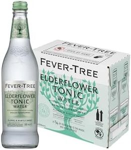 Fever-Tree Elderflower Tonic Water, Premium Quality Sparkling Drink Mixer, Natural Ingredients & Flavours, 500mL (Pack of 8 Glass Bottles)