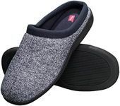 Hanes Men's Memory Foam Indoor Outdoor Clog Slipper Shoe with Fresh IQ, Navy, Medium