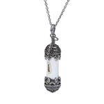 RICE ART Name On Rice Silver Leaf and Dome with Wing Charm Design Pendant with Rice Grain Vial for Women and Men (I Love you)
