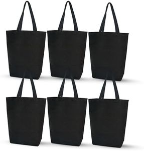 LOYONAL Blank Canvas Tote Bag Bulk, Reusable Cotton Shopping Bags, Calico Fabric Bag, 6-Pack Of Grocery, Craft Tote For DIY