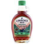 St Lawrence Gold Organic Maple Syrup 250ml - 330g Grade A, 100% Pure Canadian Dark Maple Syrup for Pancakes, Waffles, Cooking and Baking - Robust, Caramel Taste - Gluten Free, Vegan