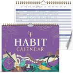 Legend Habit Calendar to Track Daily Habits – Motivational Tracker for Tracking Atomic Habits – 2 Years, Undated, 10x8” (Lavender)