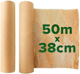 Honeycomb Sustainable thick Paper Packaging Roll 38 cm x 50 m, Eco-Friendly Brown Craft bubble wrap cushioning for Breakables, Packing, Fragile, Shipping, Moving House, Gift. Proudly made in the UK