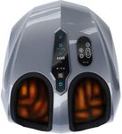 Miko Foot Massager Machine - Deep Kneading, Shiatsu, Air Compression, and Heat Therapy (Grey With Digital)