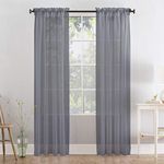 Megachest a pair of 3+7cm slot top sheer lucy voile curtain with tie backs 31 colors 10 sizes (dark silver, 56" wideX90 drop(W142cmXH228.5cm))