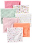 Simple Joys by Carter's Baby Girls' 7-Pack Flannel Receiving Blankets, Floral/Pink/Mint/Lemon/Dino, One Size