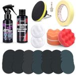Headlight Restoration Kit 38 Pieces, Universal Car Headlight Repair & Polishing Kit, with UV protection, Polishing Paste, Adapter, Sanding Discs in 7 Grit Sizes