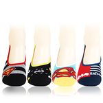 Bonjour Batman & Superman Loafer Socks For Men - Pack Of 4