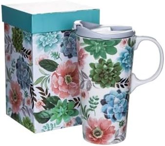 Topadorn Coffee Cup and Ceramic Travel Mug with Box Latte Mug Coffee Mug, 17oz.