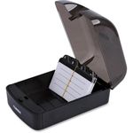 Lorell Desktop Card File, 350 Card Capacity, Black Clear