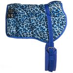 Best Friend Western Style Bareback Saddle Pad, Leopard Print Blue